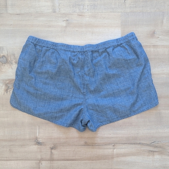 J. Crew Chambray Drawstring Elastic Waist Casual Shorts - Size L - Picture 4 of 8